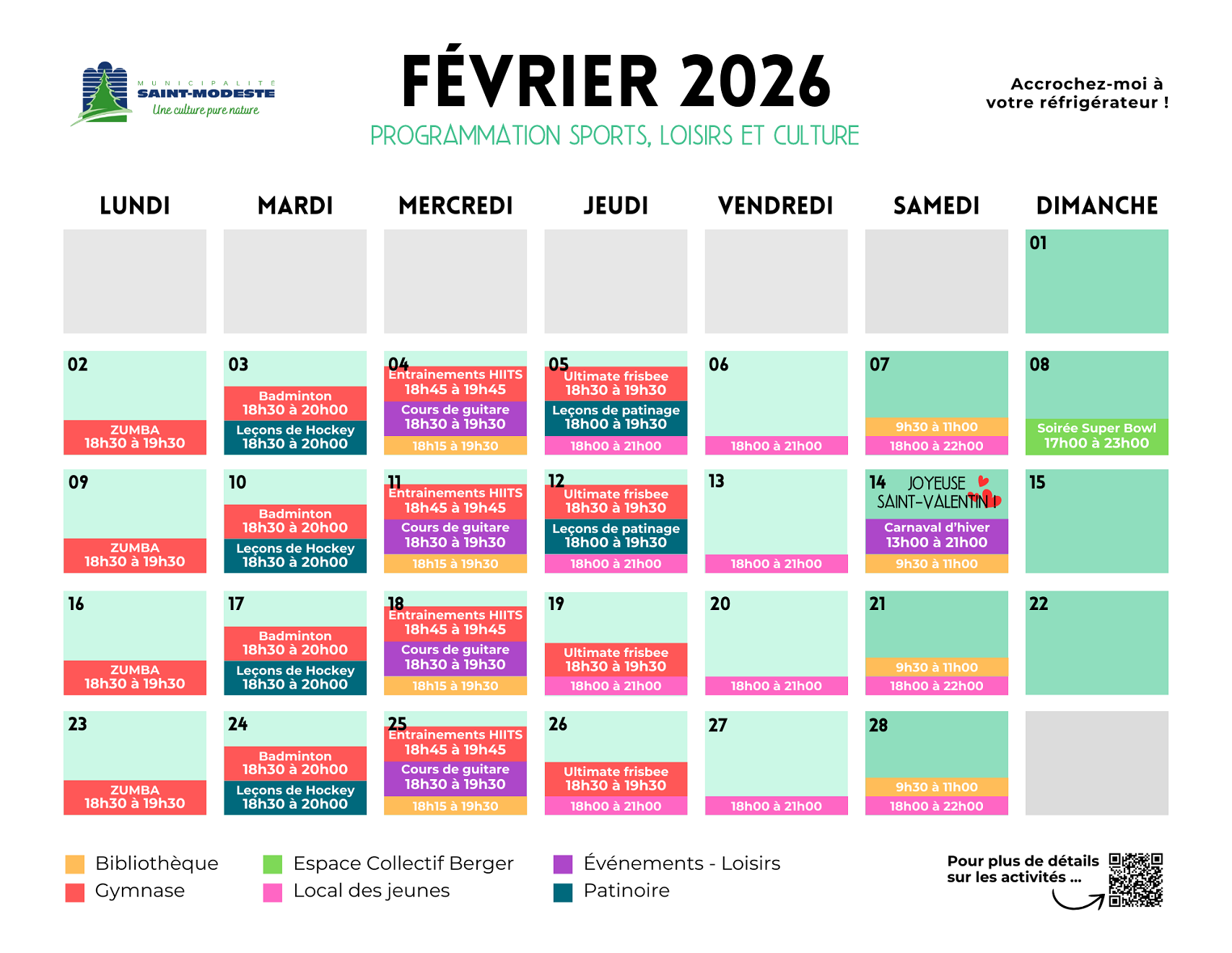 Prog. FÉVRIER 2026 (Auteur : Véro)