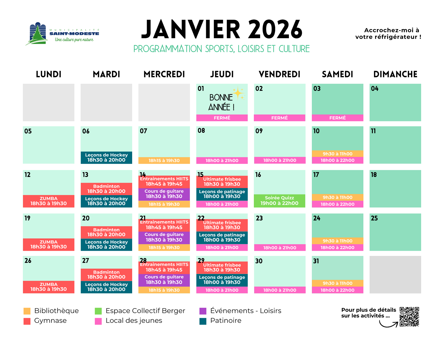 Prog. JANVIER 2026 (Auteur : Véro)